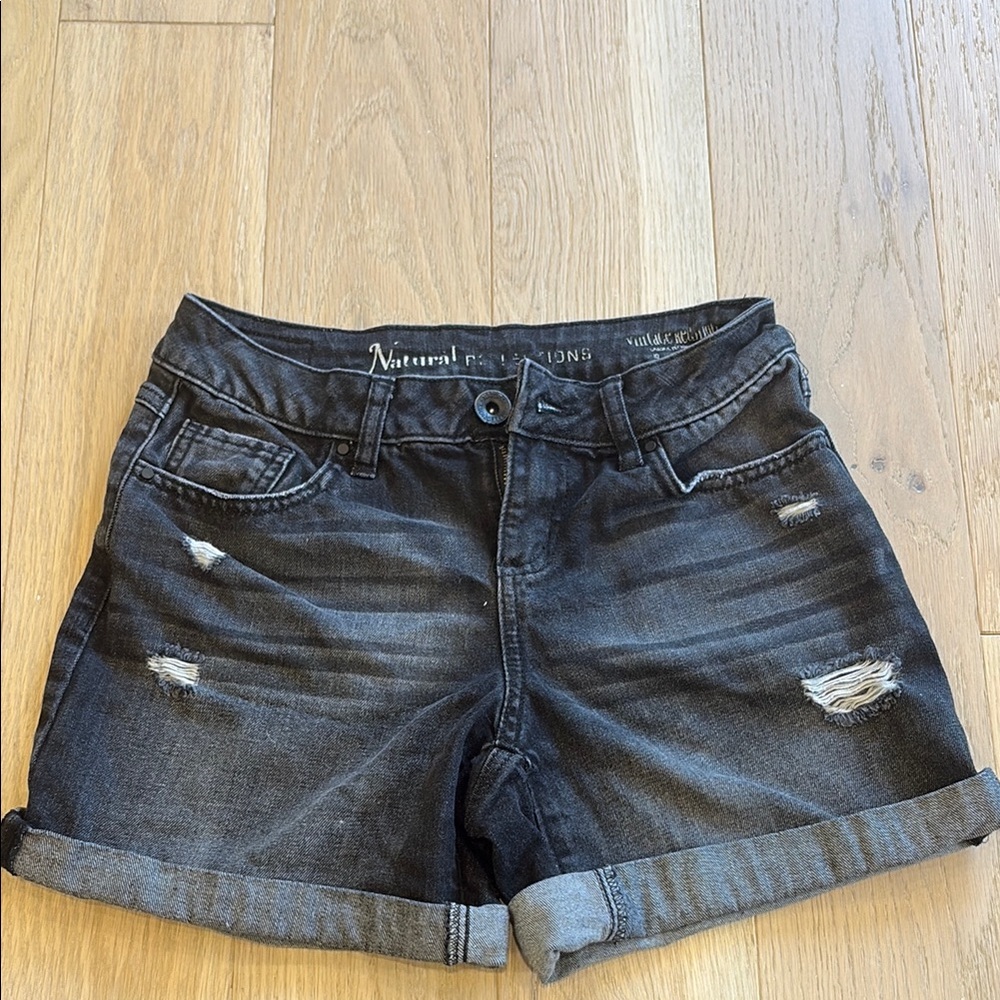Natural Reflections Black Jean Shorts Classic Style